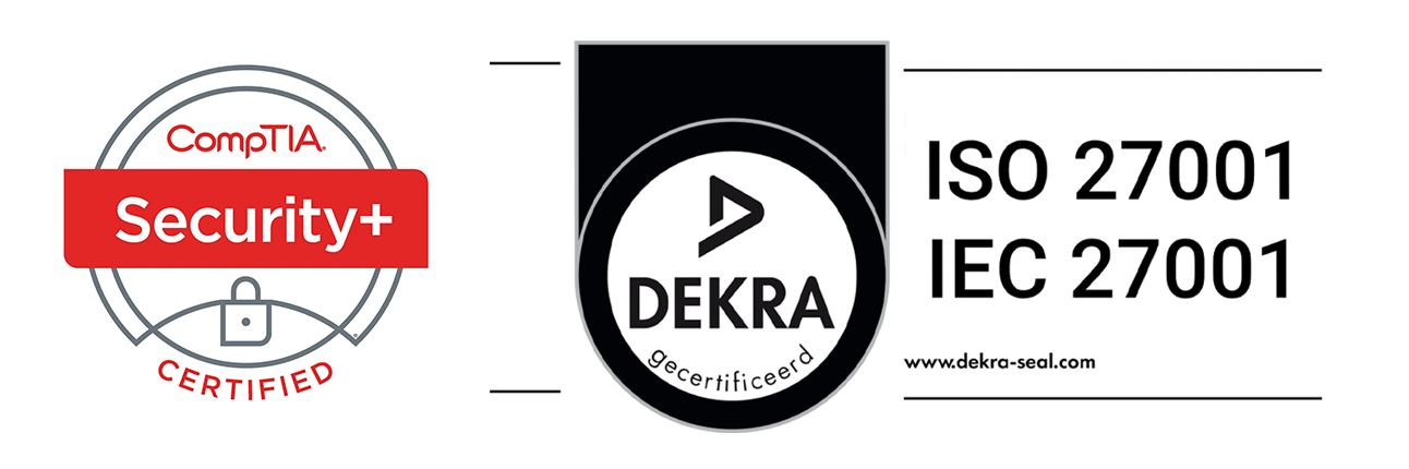 Certyfikaty: CompTIA Security+, ISO 27001, DEKRA